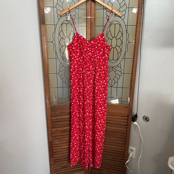Madewell Tall Ruched Wide-Leg Jumpsuit in Prairie Posies Size 6 - Picture 2 of 10